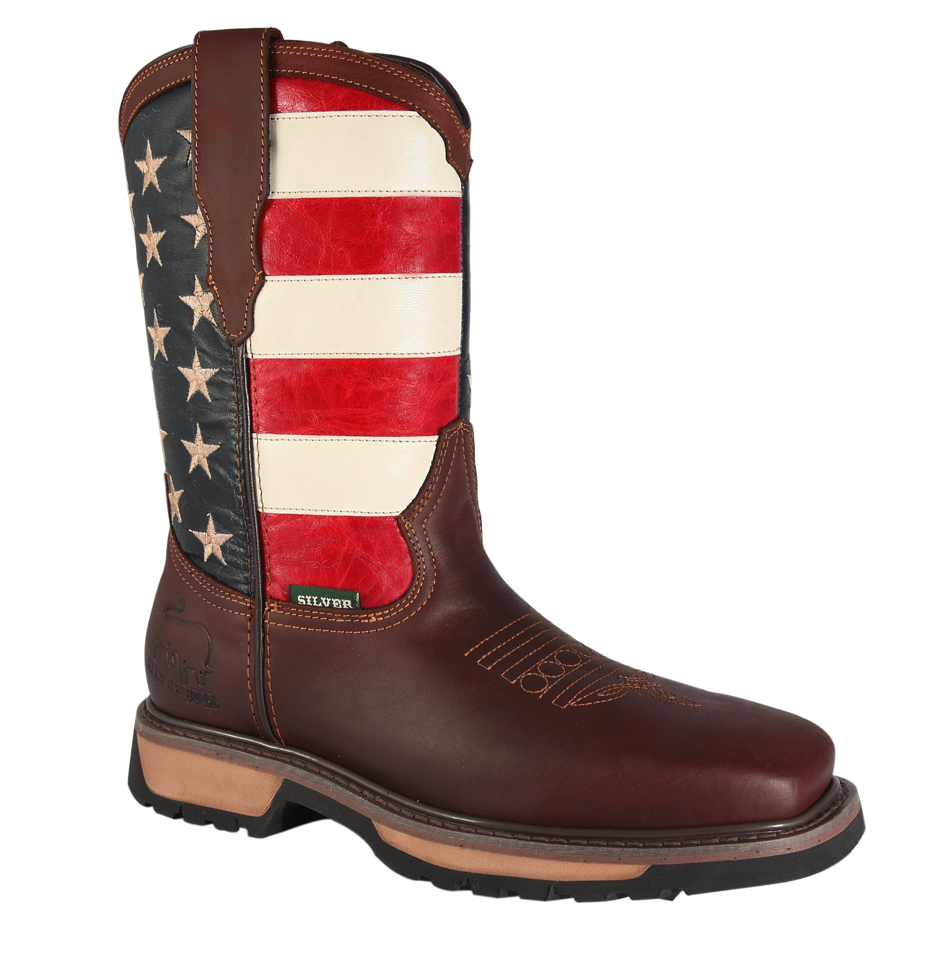 square toe american flag boots