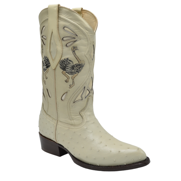 JB903 J Toe Boot Ostrich Original Bone