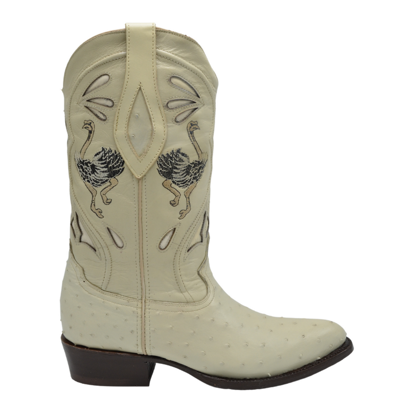 JOE BOOTS 903   BONE  J Toe Boots,  Original  Men's Cowboy Boots Ostrich Genuine Leather,  Western Boots.