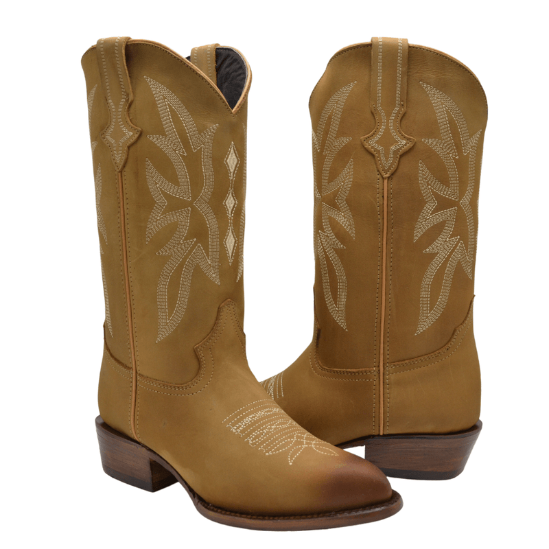 JOE BOOTS  600C TAN Men's Western Boots: J Toe Cowboy boots in Genuine PRIME Leather