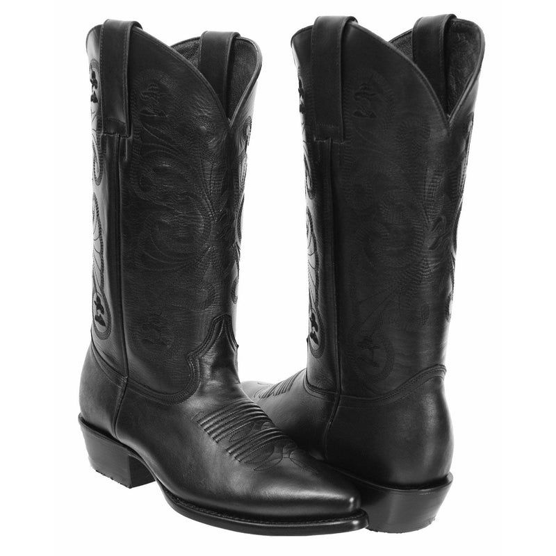 JOE BOOTS 900G BLACK J Toe  Men's Western Boots,  Cowboy boots in Genuine PRIME Leather