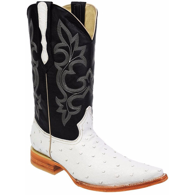 Joe boots BD01 BONE Men's Western Boots - Pointed Toe , Cowboy boots, Ostrich print leather