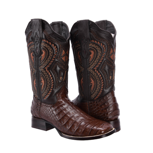 JB706 Square Toe Rodeo Boot Caiman Original Leather Brown