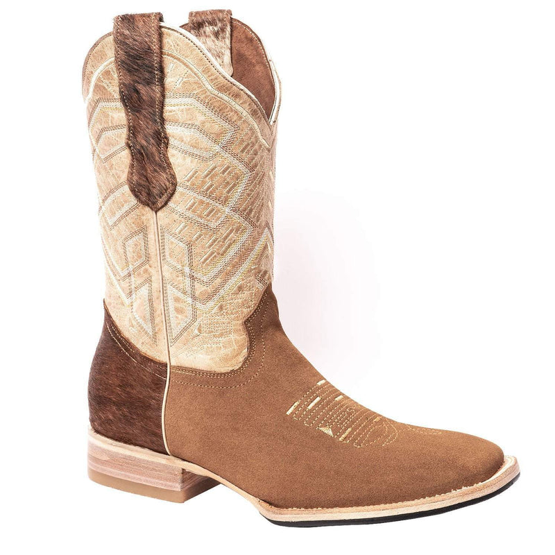 JOE BOOTS 521  GOLD Men's Western Boots: Square Toe Cowboy & Rodeo Boots in Genuine Leather