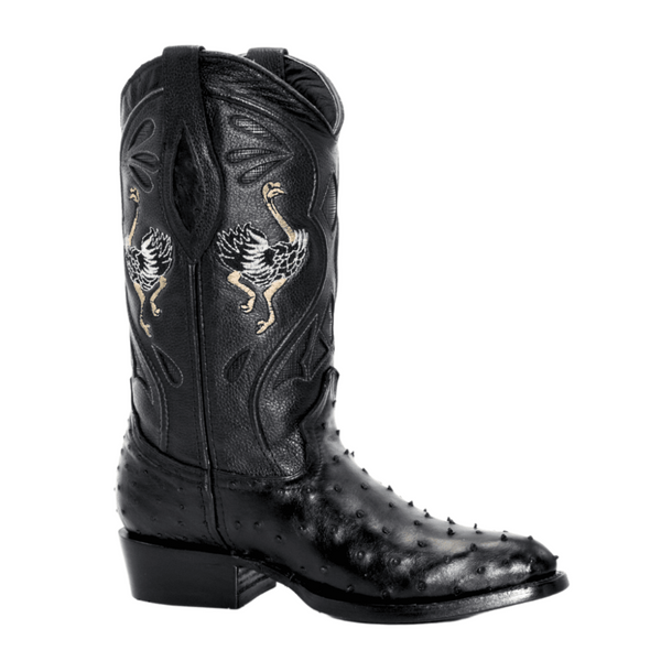 JB903 J Toe Ostrich Original  Boot Black