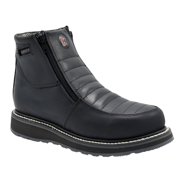 HM339 Black Short Boots Zipper, Double Density