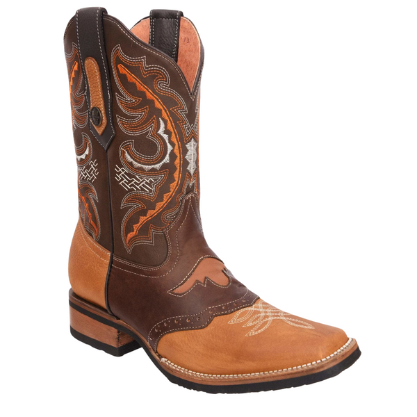 Joe Boots 15-05 Tan Premium Women's Cowboy Embroidered Boots: Square T