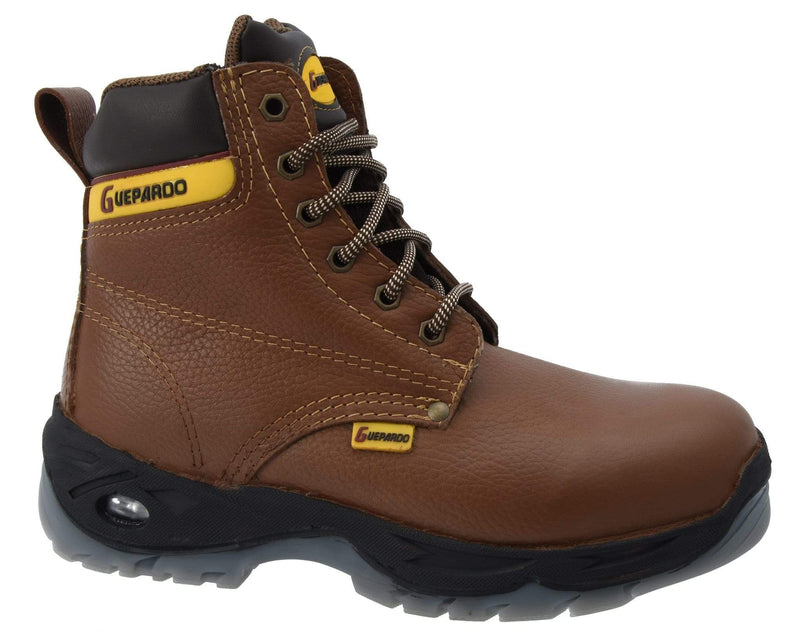 GUEPARDO NDP-0503 Work Boots for Men 6" BROWN, Steel toe. Heavy Duty Steel/Composite/Soft Toe Work Boots for Men, Goodyear Welt, Extremely Comfortable Durable Proved, Superior Oil/Slip Resistant, Thicker Leather