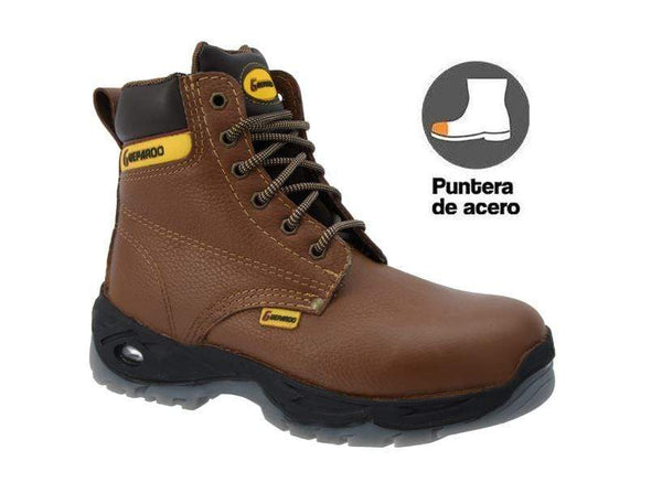 NDP-0503 GUEPARDO Botin de Trabajo Suela Poliuterano Cafe Steel Toe