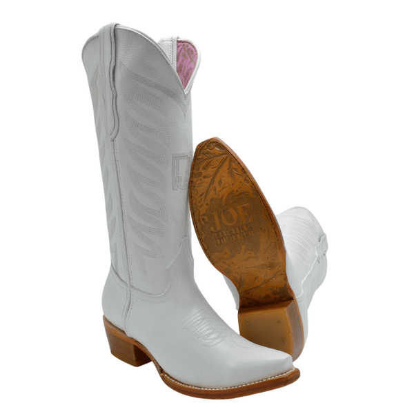 RC320 Classic Cowgirl Boots for Women Snip Toe White