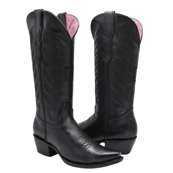 RC320 Classic Cowgirl Boots for Women Snip Toe Black