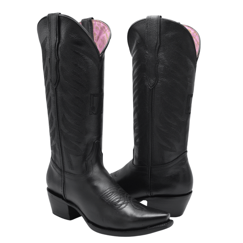 RC 320 BLACK Classic Cowgirl Boots for Women Snip Toe