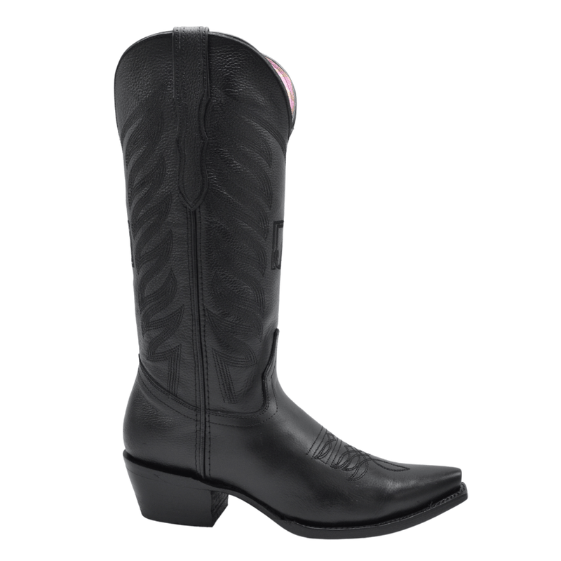 RC 320 BLACK Classic Cowgirl Boots for Women Snip Toe