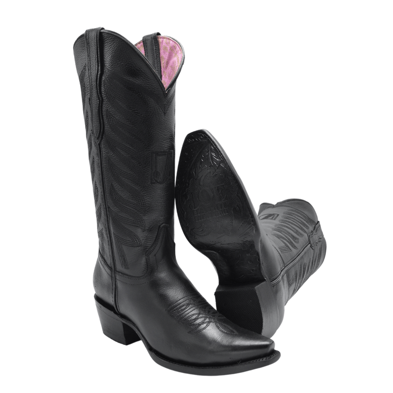 RC 320 BLACK Classic Cowgirl Boots for Women Snip Toe