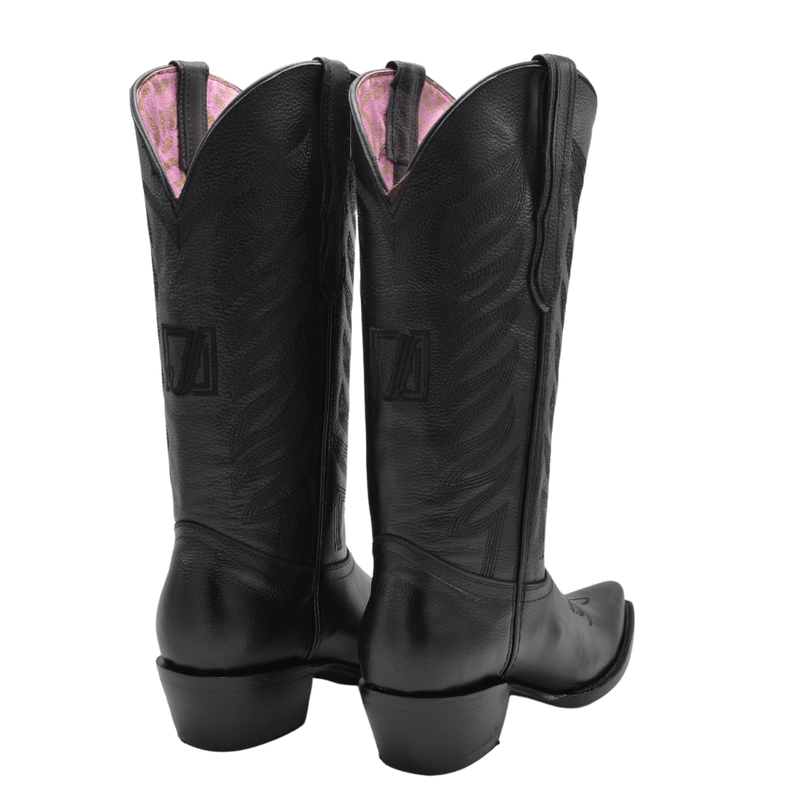 RC 320 BLACK Classic Cowgirl Boots for Women Snip Toe