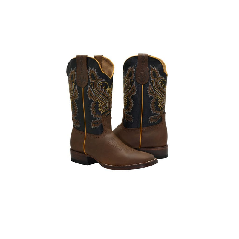 VE522 Tan Rodeo Square Toe Boot Leather Sole