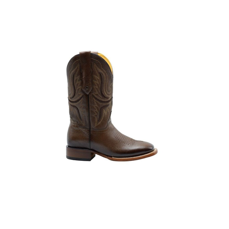 RC 095 TOBACCO COMBO Men's Western Boots: Square Toe Cowboy & Rodeo Boots in Full grain Leather with CB Caporal Belt