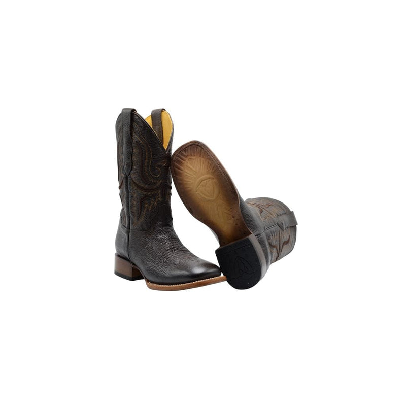 RC 095 DARK BROWN  Men's Western Boots: Square Toe Cowboy & Rodeo Boots in Genuine Leather