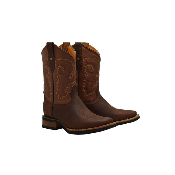 VE-517 ORIX  Men's Western Boots: Square Toe Cowboy & Rodeo Boots in Genuine Leather, Rubber Sole