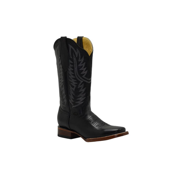 JOE BOOTS 16-10 BLACK Plain Women Boots,  Western Boots, Square Toe, Premium Women's Cowboy Boots, Embroidered, Cowgirls Boots.