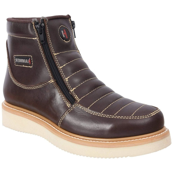 HM330 Brown Short Boots Zipper