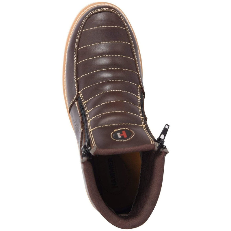 HAMMER 330 BROWN, prime leather, breathable lining, light weight PU sole, oil and slip resistance, Short Boots 6" double Zipper.