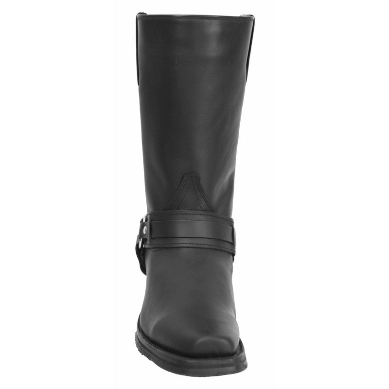 JOE BOOTS 401 BLACK  Motorcycle Boot for Men, Double Sole, Classic Harness Boot with double Pull Straps, Oil-Resistant Sole