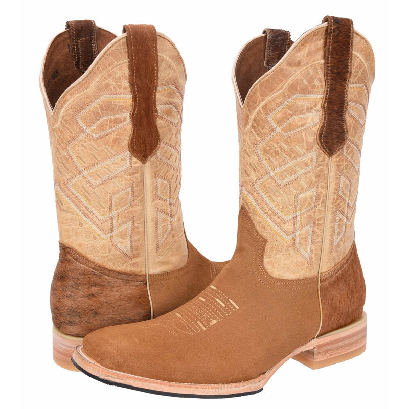 JOE BOOTS 521  GOLD Men's Western Boots: Square Toe Cowboy & Rodeo Boots in Genuine Leather