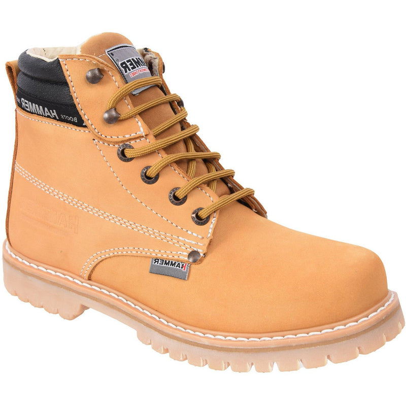 HAMMER MU031 TAN , 6"  Work Boots for Men - Soft Toe, Premium Full-Grain Leather, Lightweight Work Boots/Shoes, Comfort Insole, Superior Oil/Slip Resistant,  Industrial Construction Boots