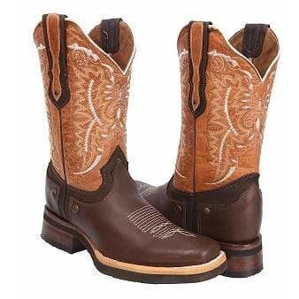 SG512 Rodeo Boot Brown Rubber Sole (WIDE EE LAST-HALF NUMBER LESS RECOMMENDED)